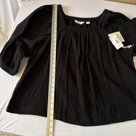Caffe Marrakesh NWT Square Neck Popover Cotton Gauze Top Women's L Whimsigoth - Picture 9 of 11